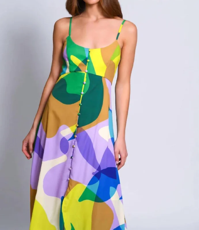 Low Price Special Valente Dres In Pop Green Geo