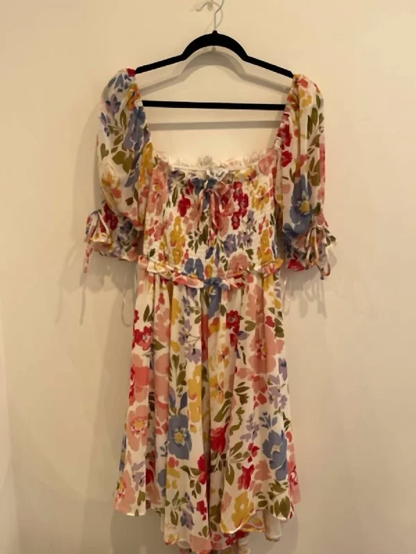 Women's Comfortable Apparel Relaxed Style Constantina Mini Dress in Multi