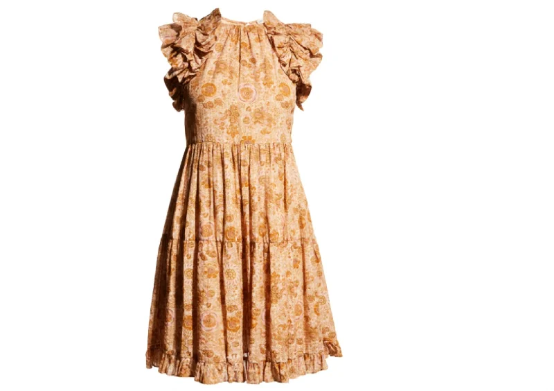 Hurry Before It's Gone Women's Adele Flutter Sleeves Tiered In Meadow