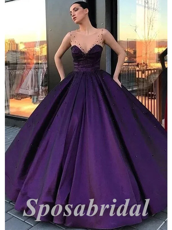 Affordable Trendy Clothes For Women Boho - Chic Festival - Ready Style Elegant Satin Spaghetti Straps V-Neck A-Line Long Prom Dresses, PD3616