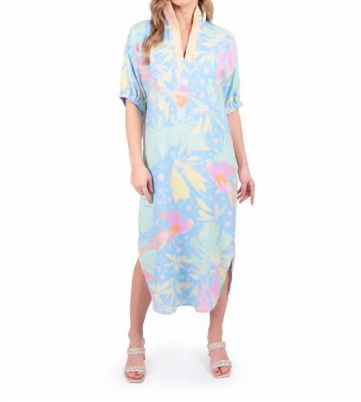 Season Offer Poppy Caftan In Party Parrot