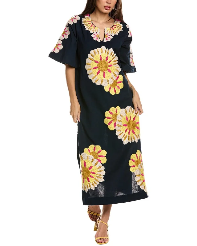 Shop Sale Items Frances Valentine Delightful Linen-Blend Caftan