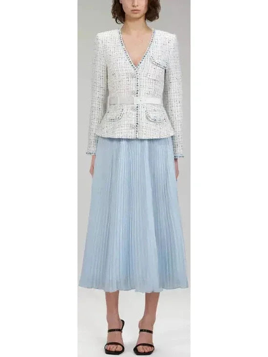 Women's Trendy Clothing Flash Sale Boucle Tailored Midi Dress
