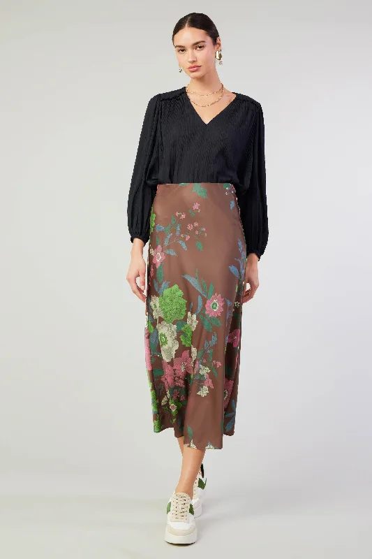 Women's Clothes For Work Chic Style, Always In Vogue Floral Bias Skirt