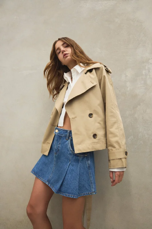 Women's Clothing For Special Occasions Chic And Trendy Mineral Cropped Trench