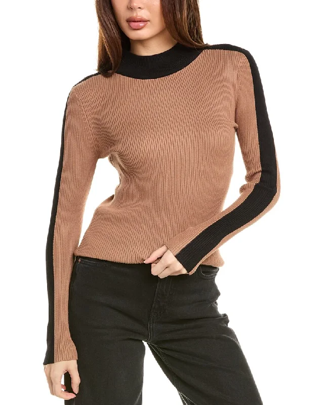 Stylish Outerwear Clothes For Women Lightweight Fabric T Tahari Mock Neck Sweater