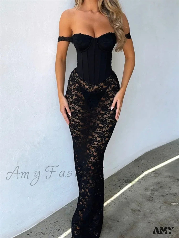 Style Upgrade Amy Fashion - Sexy Women Lace Party Strapless Backless Patchwork See Through Black Slim Cocktail Vestidos New Style Upgrade Amy Fashion - Sexy Women Lace Party Strapless Backless Patchwork See Through Black Slim Cocktail Vestidos New