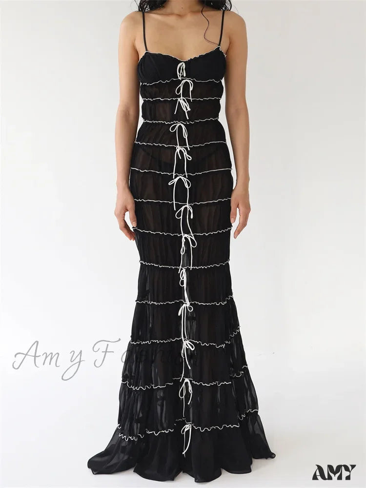 Effortless Everyday Wear Amy Fashion - Sexy Women Sleeveless Casual Sling Spaghetti Strap See Through Tie-up Sexy Y2K Party Vestidos Effortless Everyday Wear Amy Fashion - Sexy Women Sleeveless Casual Sling Spaghetti Strap See Through Tie-up Sexy Y2K Party Vestidos