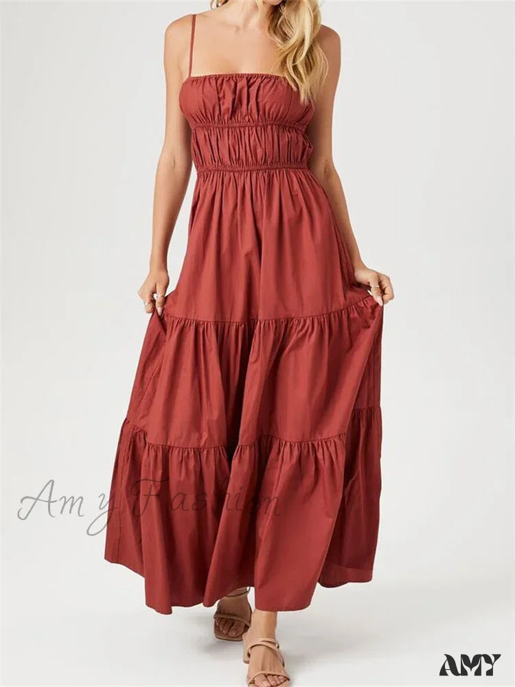 Unbeatable Prices Amy Fashion - Vintage Sleeveless Strap Ruched Sling Women Low Cut Square Neck Solid Slim Party Club Vestidos Unbeatable Prices Amy Fashion - Vintage Sleeveless Strap Ruched Sling Women Low Cut Square Neck Solid Slim Party Club Vestidos